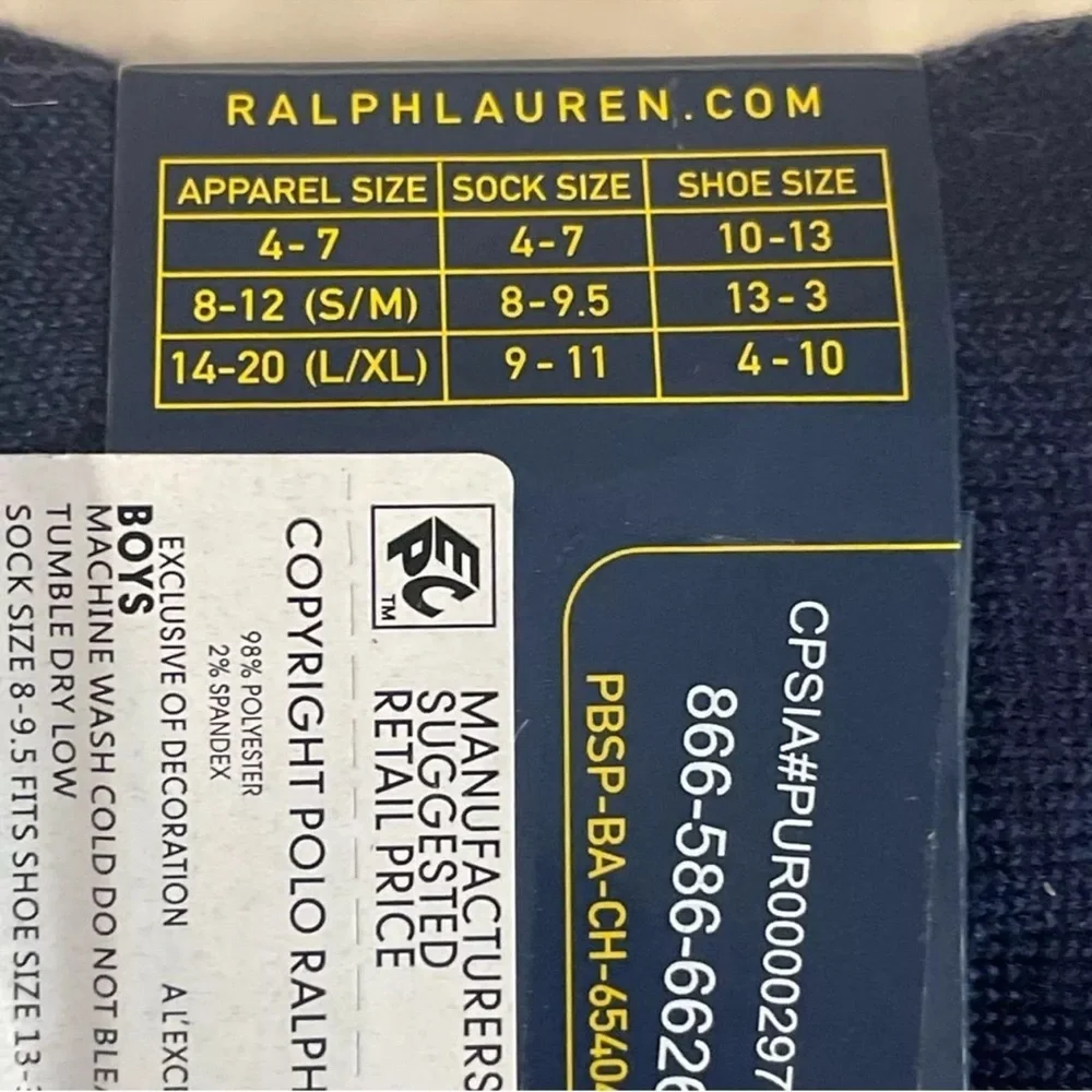 Polo Ralph Lauren Boys Supersoft Dress Sock 3-Pack Assorted